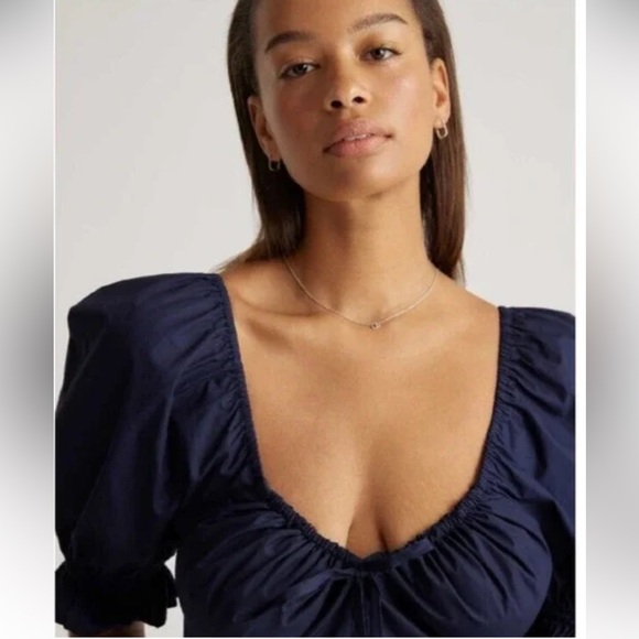 NWT Quince organic cotton puff sleeve dress size S - Picture 2 of 9